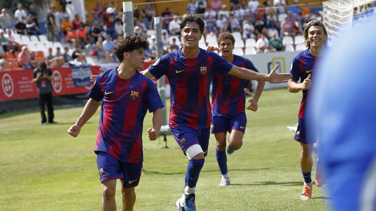 El balsarenyenc Quim Junyent (esquerra) s'acomiadava en aquest partit del seu periple amb el Barça