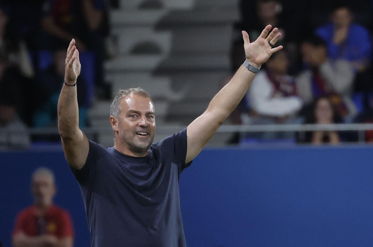 Hansi Flick, en el partido ante el Getafe