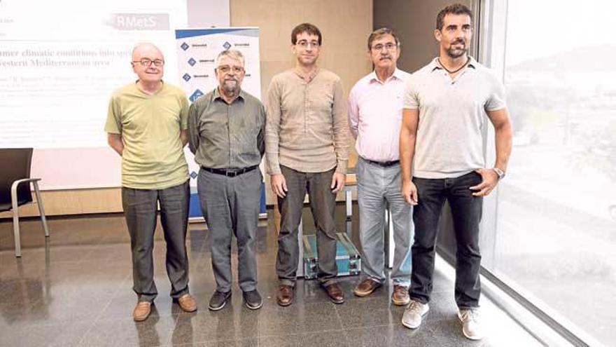 José Guijarro, Agustí Jansà, Víctor Homar, Climent Ramis y Romualdo Romero, ayer en la UIB.