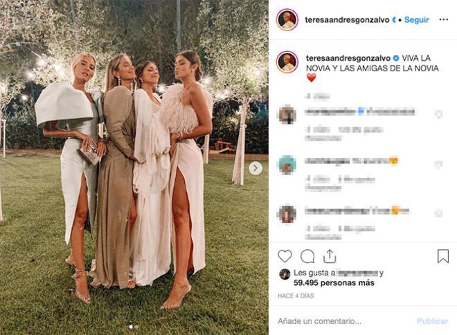 Teresa Andrés Gonzalvo, María Pombo y Marta Lozano, invitadas a la boda de María García de Jaime