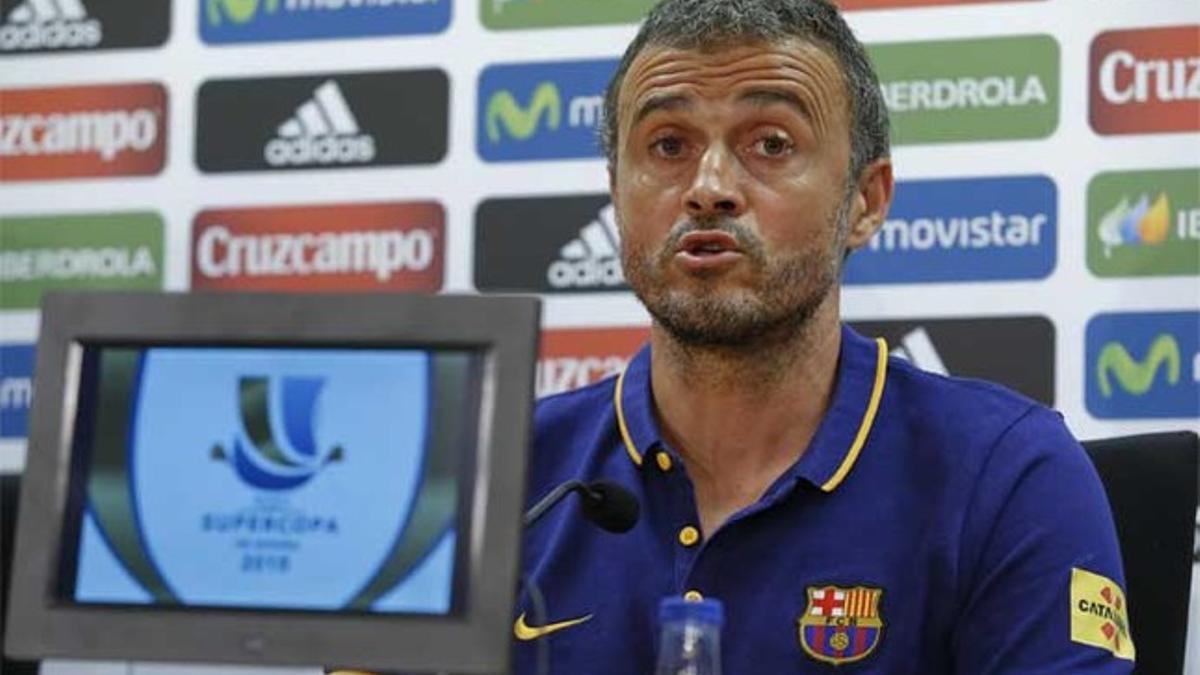 Luis Enrique Martínez en la rueda de prensa previa al Athletic-Barça de la Supercopa de España 2015