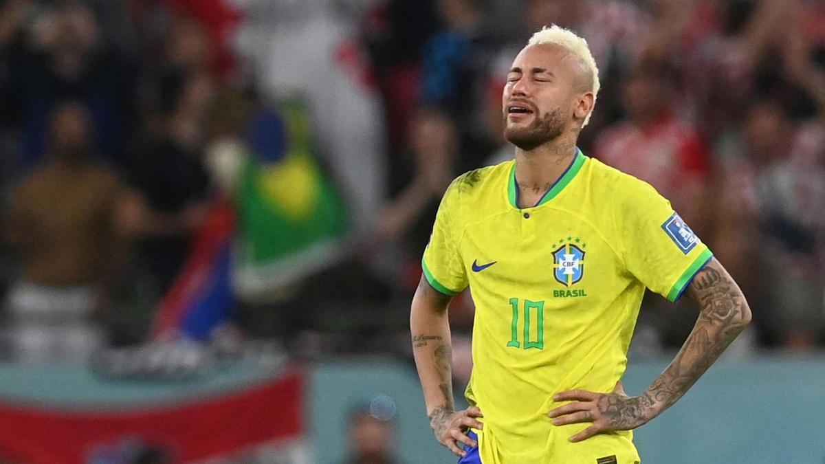 Neymar Jr. llora tras la eliminación de Brasil ante Croacia