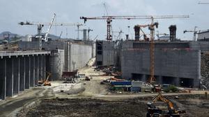 Trabajos de ampliación del Canal de Panamá en abril del 2015.