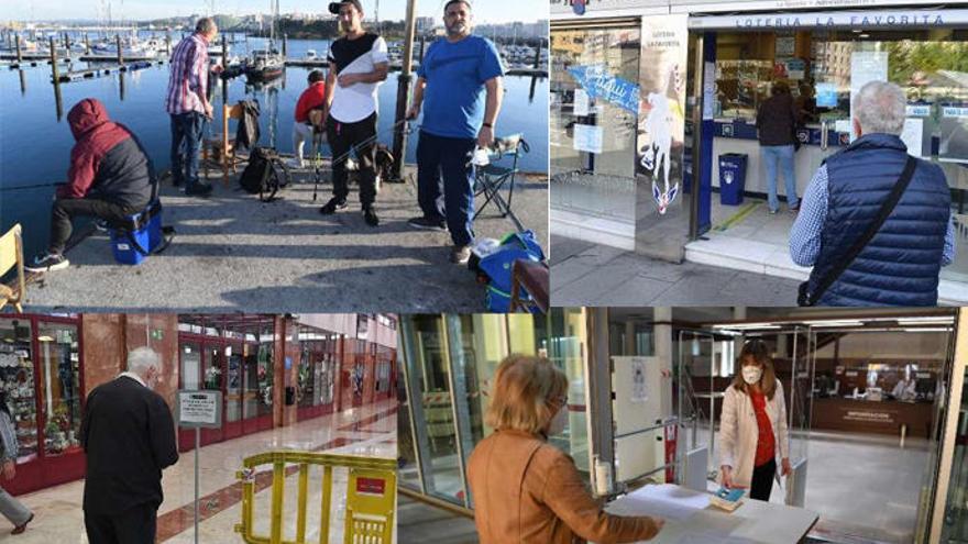 Pescadores en O Parrote, cola en La Favorita, estación de autobuses y biblioteca González Garcés.