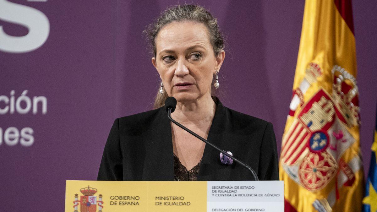 La delegada del Gobierno Contra la Violencia de Género, Victoria Rosell, durante una rueda de prensa en el Ministerio de Igualdad.