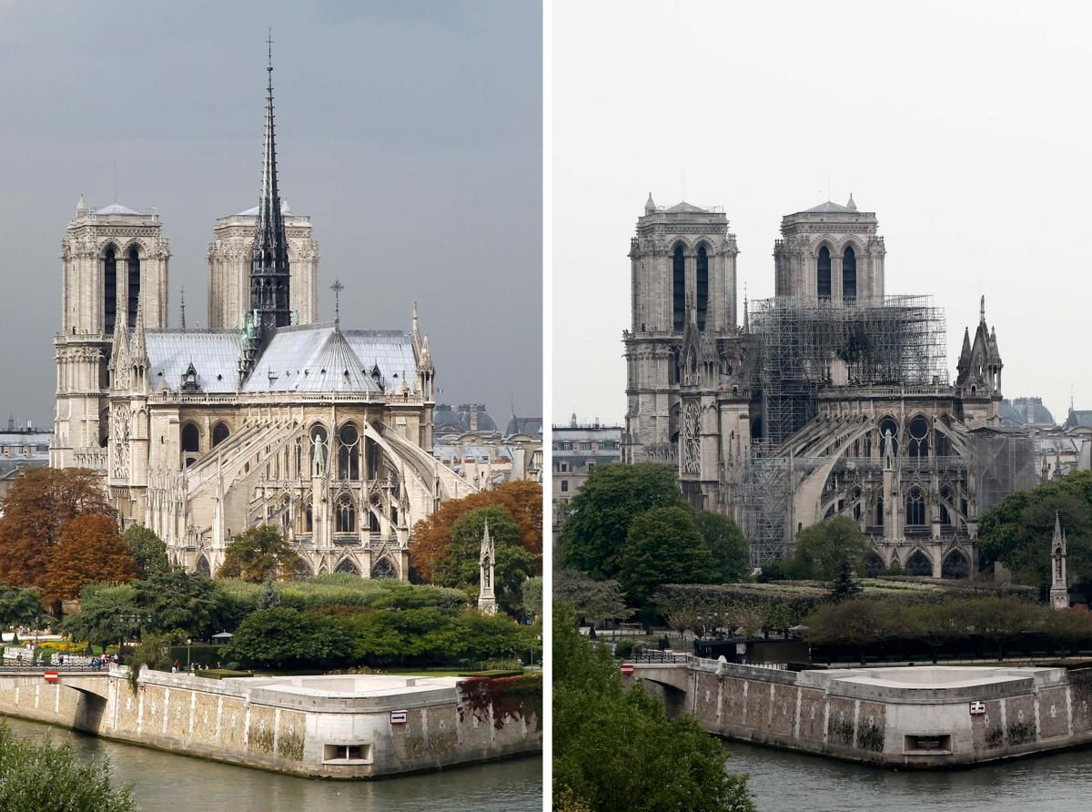 Notre Dame, antes y después del incendio