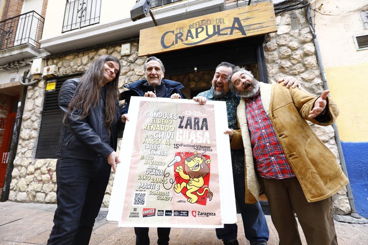 Juako Malavirgen, Jaime Ocaña, Mariano Bartolomé y Roberto Montañés (Los Gandules), este miércoles en El refugio del crápula.