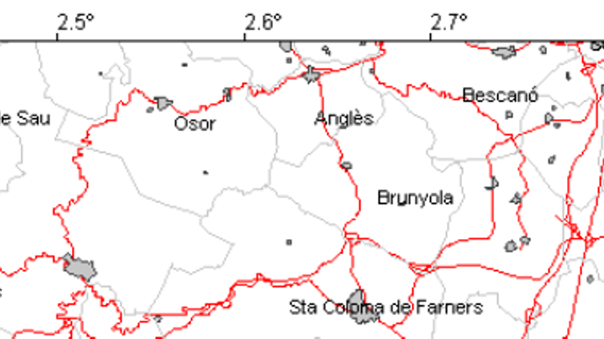 Localització provisional del sisme