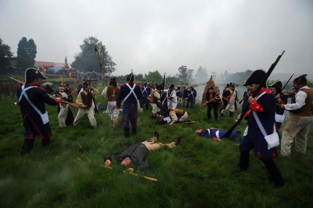 La lluvia no amilanó a los combatientes valgueses, que avasallaron a las tropas francesas hasta su rendición.