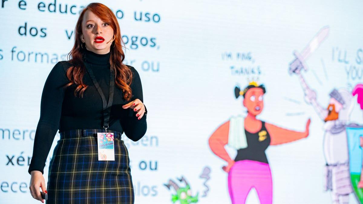 Paula Rodríguez, durante el evento Pixel á Feira.