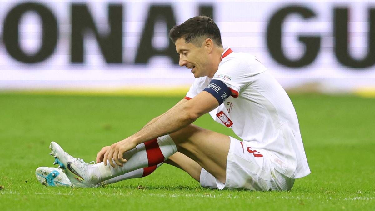 Lewandowski, durante el partido entre Polonia y Bélgica