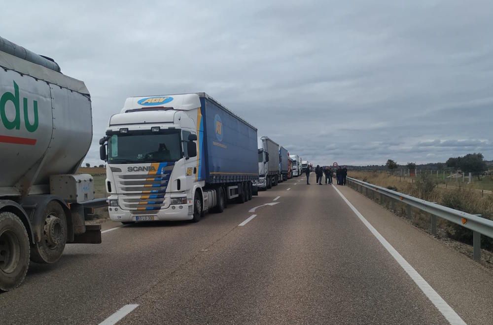 Las imágenes del incendio de un camión en N-122, a la altura de Muelas del Pan