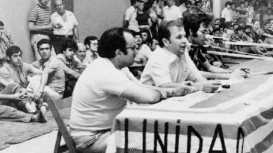 Asamblea del movimiento obrero de Elda de los años 70.