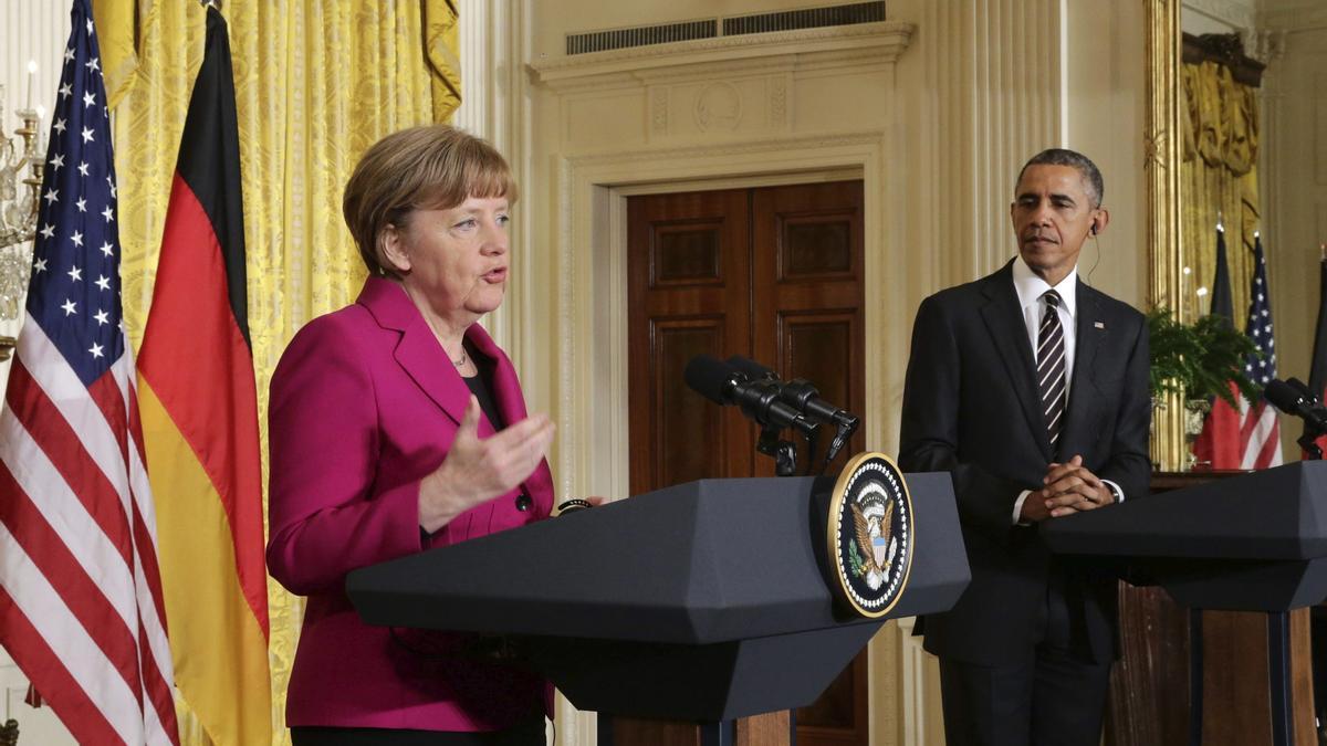 Barack Obama y Angela Merkel, en la Casa Blanca, en una imagen de  2015.