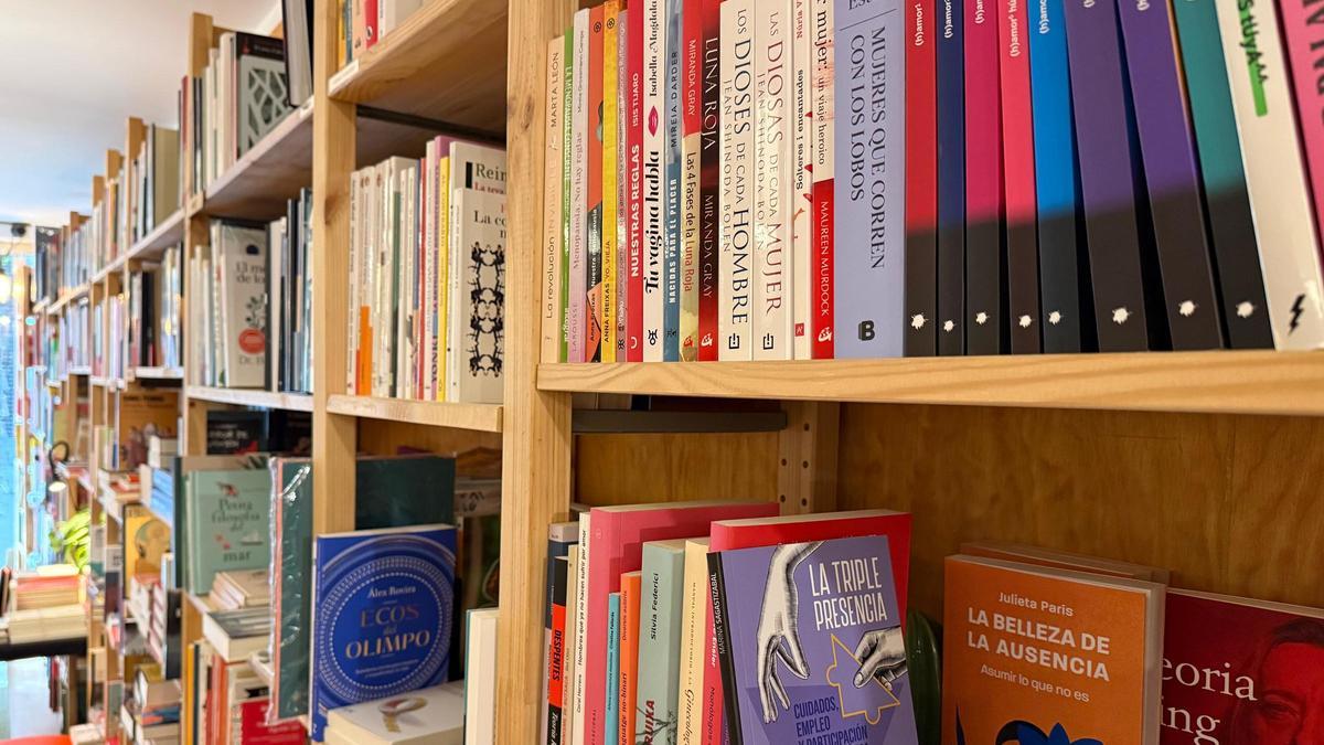 Llibres en lleixes en una llibreria de Girona.