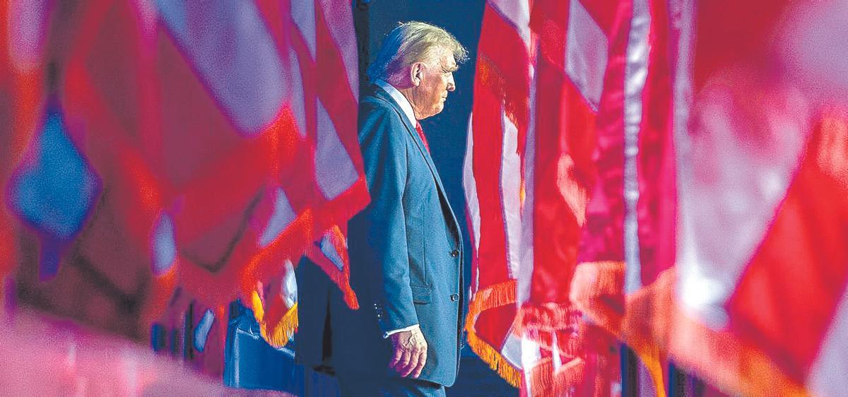 Donald Trump en la noche de su victoria electoral.