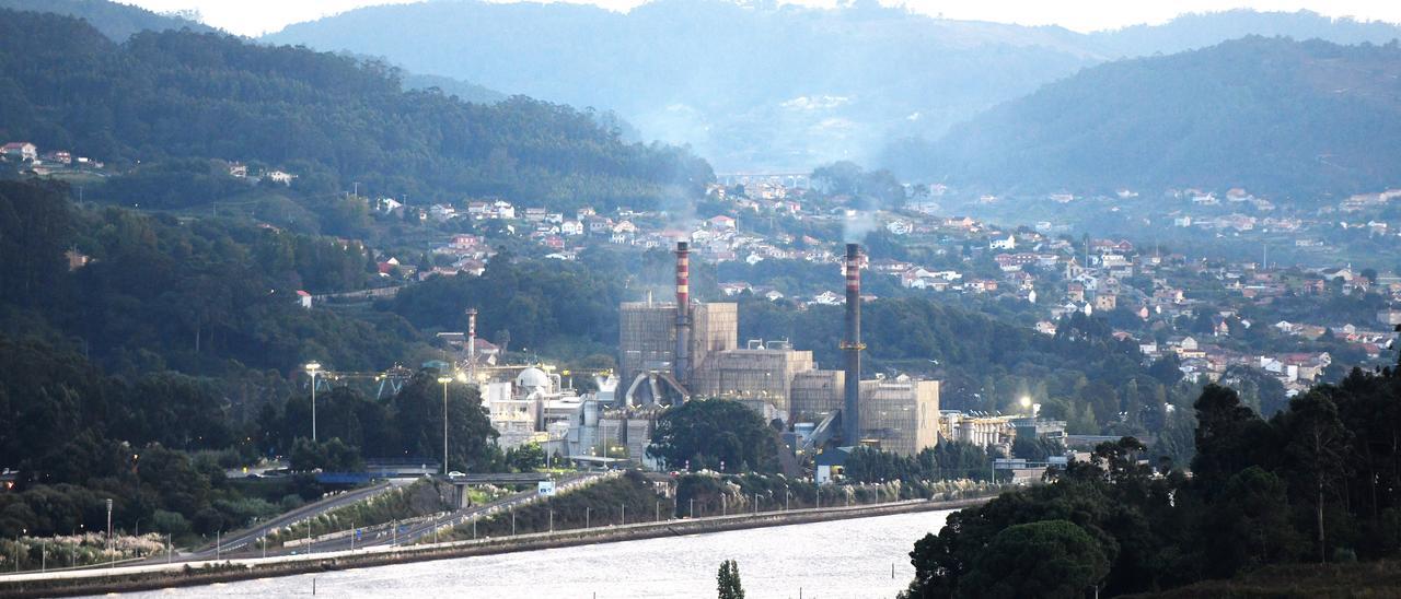 Una vista de la fábrica de Ence en la parroquia pontevedresa de Lourizán.