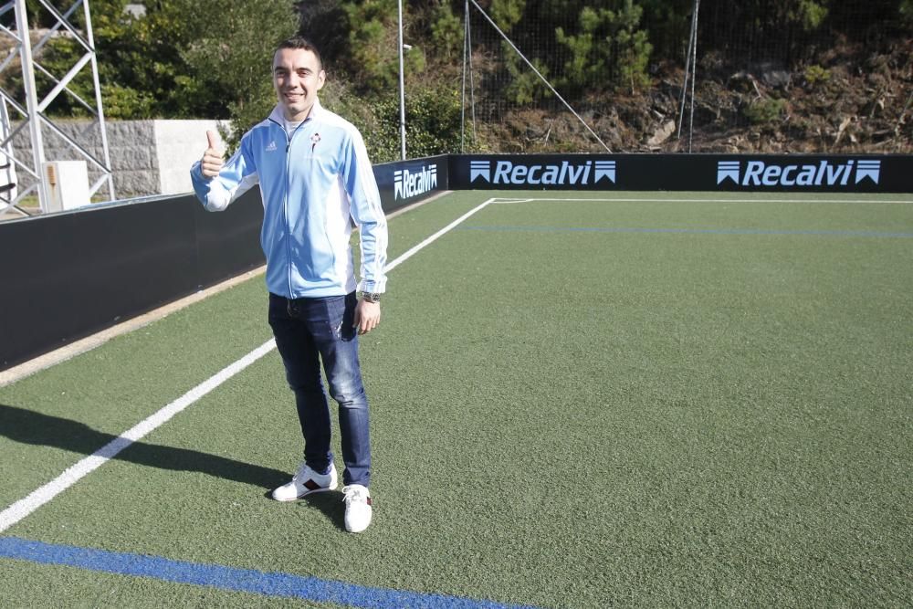 El delantero del Celta comentó a su llegada a las instalaciones de A Madroa que no estuvo nervioso y que se sintió como cuando juega con el Celta