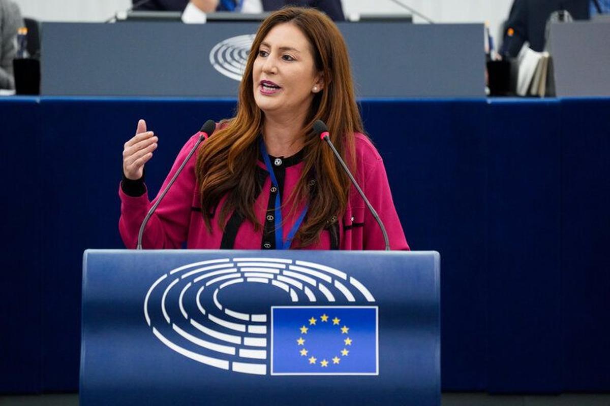 La eurodiputada popular Maravillas Abadía en el Parlamento Europeo