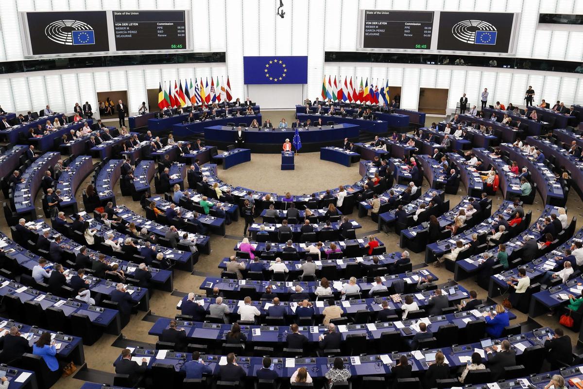 La presidenta de la Comisión Europea, Ursula von der Leyen, durante el debate del estado de la Unión en el Parlamento de Estrasburgo, este miércoles. La presidenta de la Comisión Europea, Ursula von der Leyen, durante el debate del estado de la Unión en el Parlamento de Estrasburgo, este miércoles.