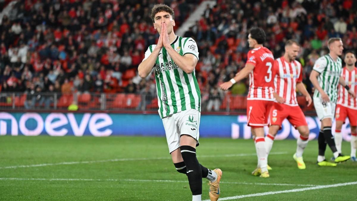 Diego Percan durante el encuentro ante el Almería