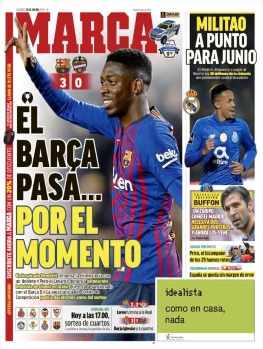 Portada MARCA viernes 18 de enero 2019