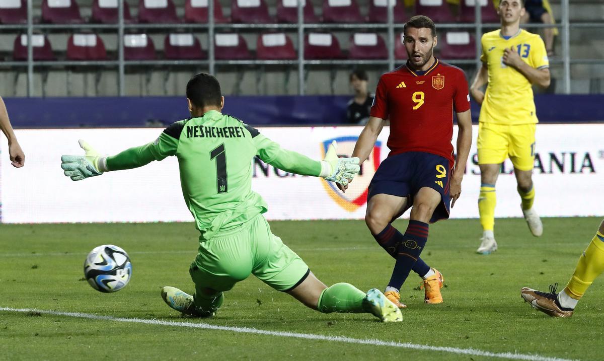 Abel Ruiz con la selección española Sub-21.