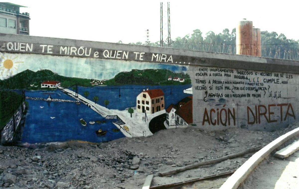 Aspecto original del mural que el vecindario de Redondela quiere recuperar.