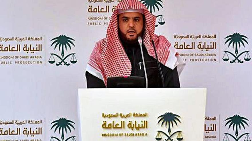 Shalaan al Shalaan, fiscal general de l&#039;Aràbia Saudita, a la roda de premsa d&#039;ahir a Riad