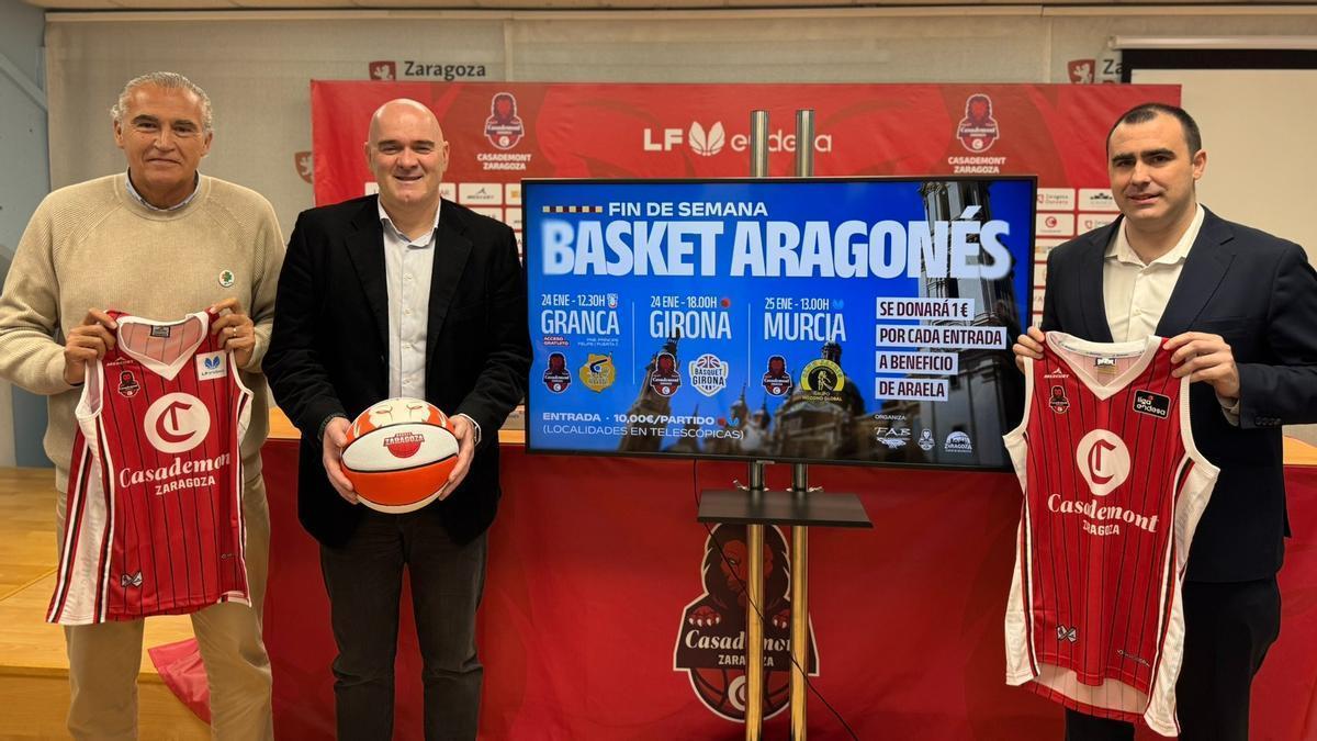 Estiragués, Meléndez y Aguarón, en la presentación de este jueves.