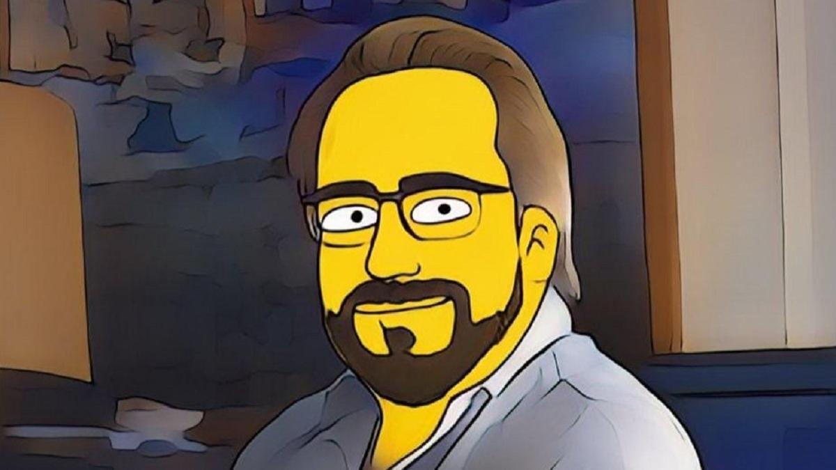 Francisco Guarido, convertido en un personaje de Los Simpson