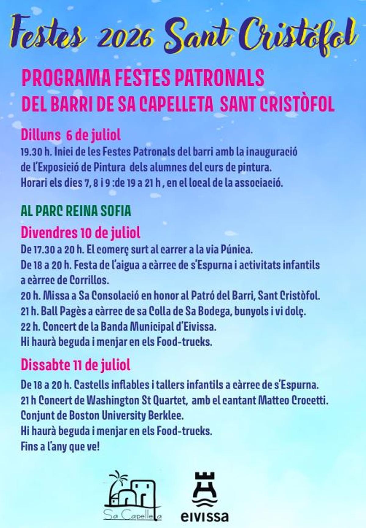 Programa de fiestas de Sant Cristòfol 2026