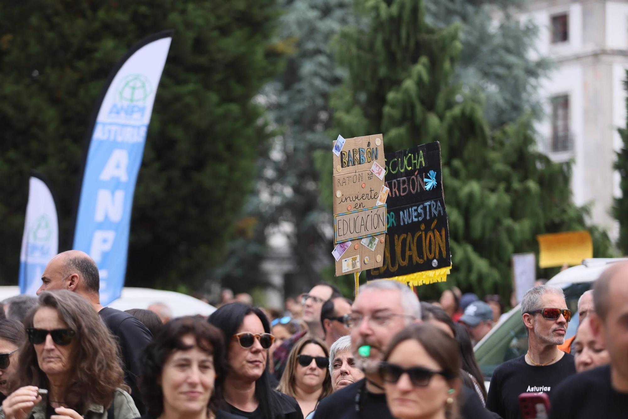 EN IMÁGENES: La gran movilización de profesores de este domingo en Oviedo