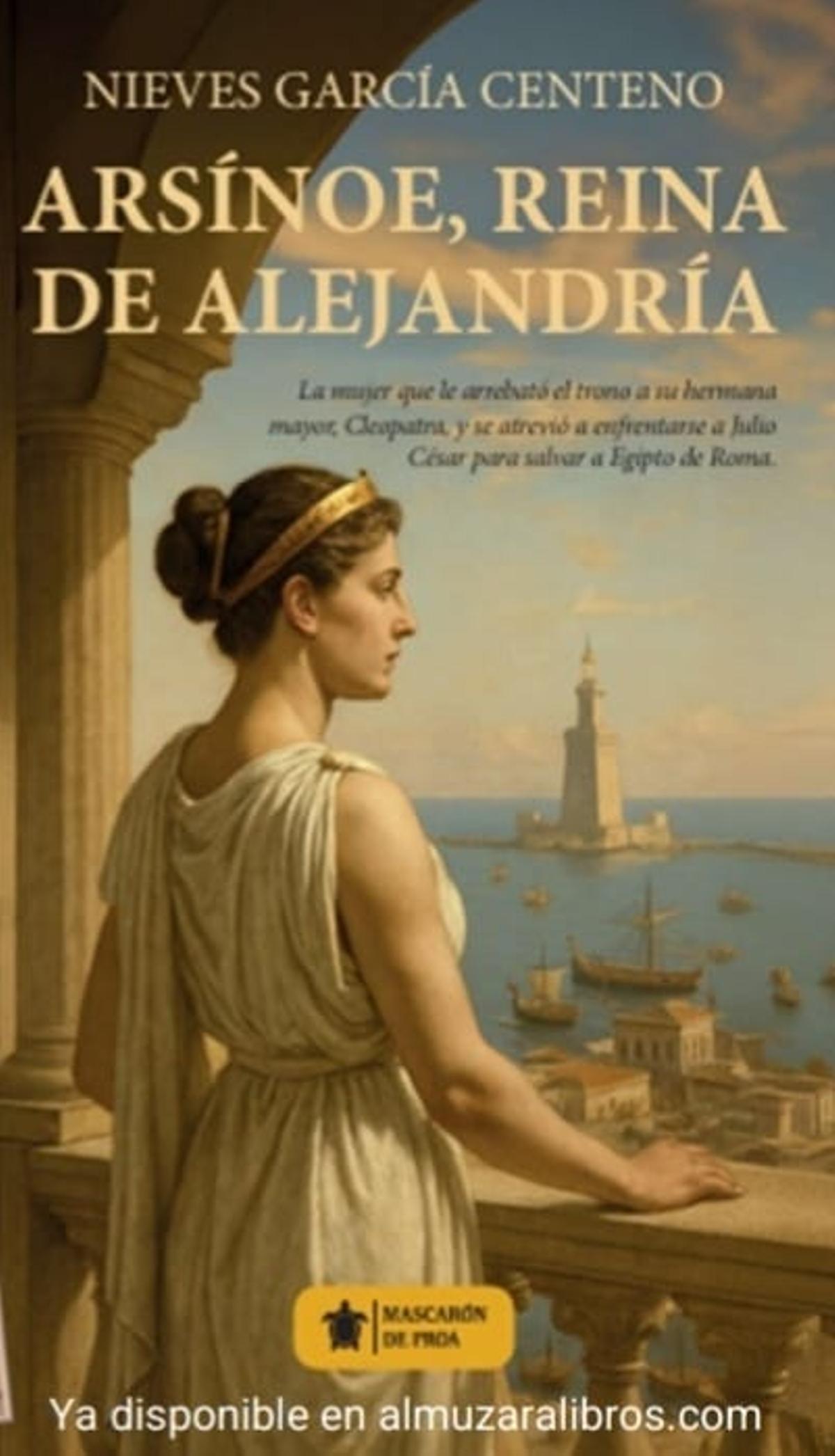 Portada da novela 'Arsínoe, reina de Alejandría'