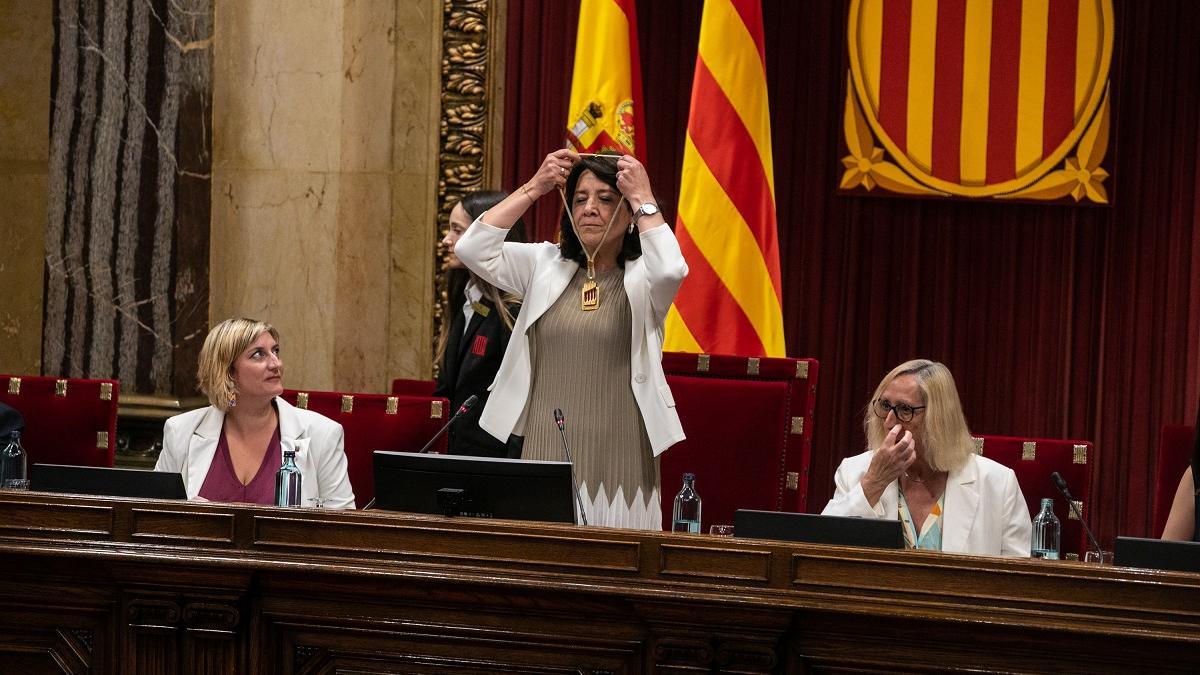 La presidenta del Parlament, Anna Erra, el día de su elección