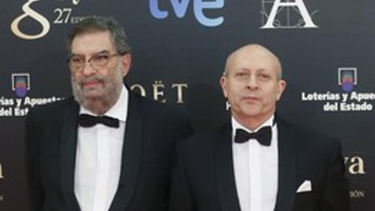 Enrique González Macho y José Ignacio Wert en los Goya del 2013.