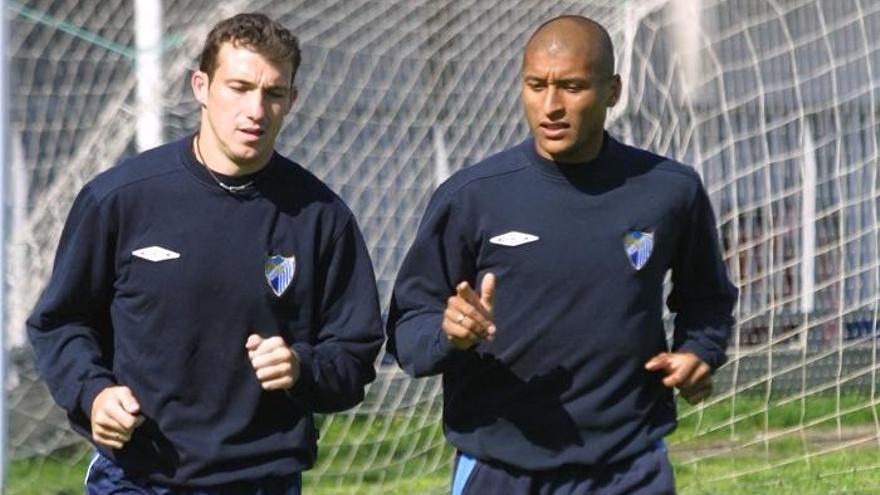 Josemi y Gato Romero, en la época que coincidieron como jugadores en el Málaga CF