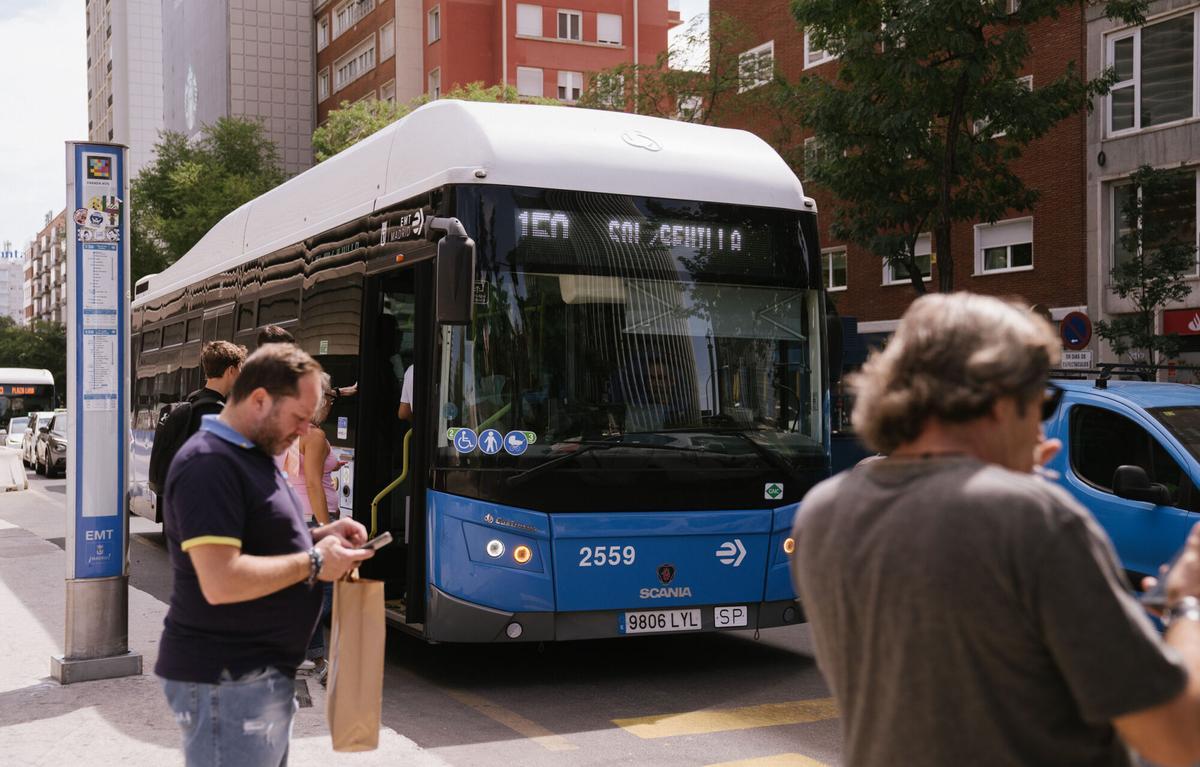 Un autobús de la EMT de Madrid.