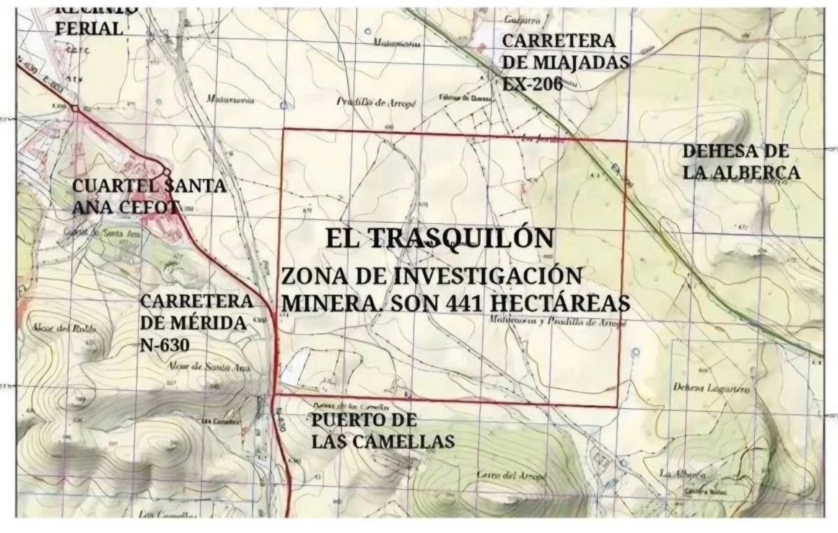 Zona de investigación minera en los Llanos de Cáceres.
