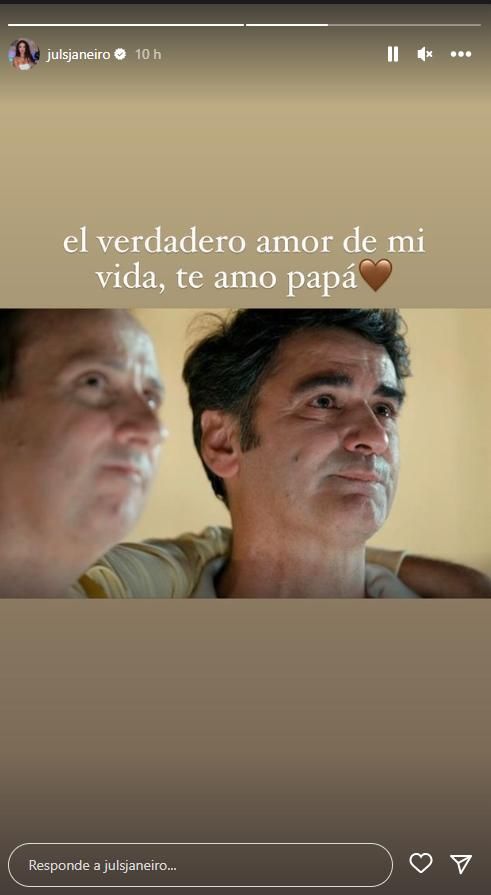 Julia Janeiro apoyando a su padre