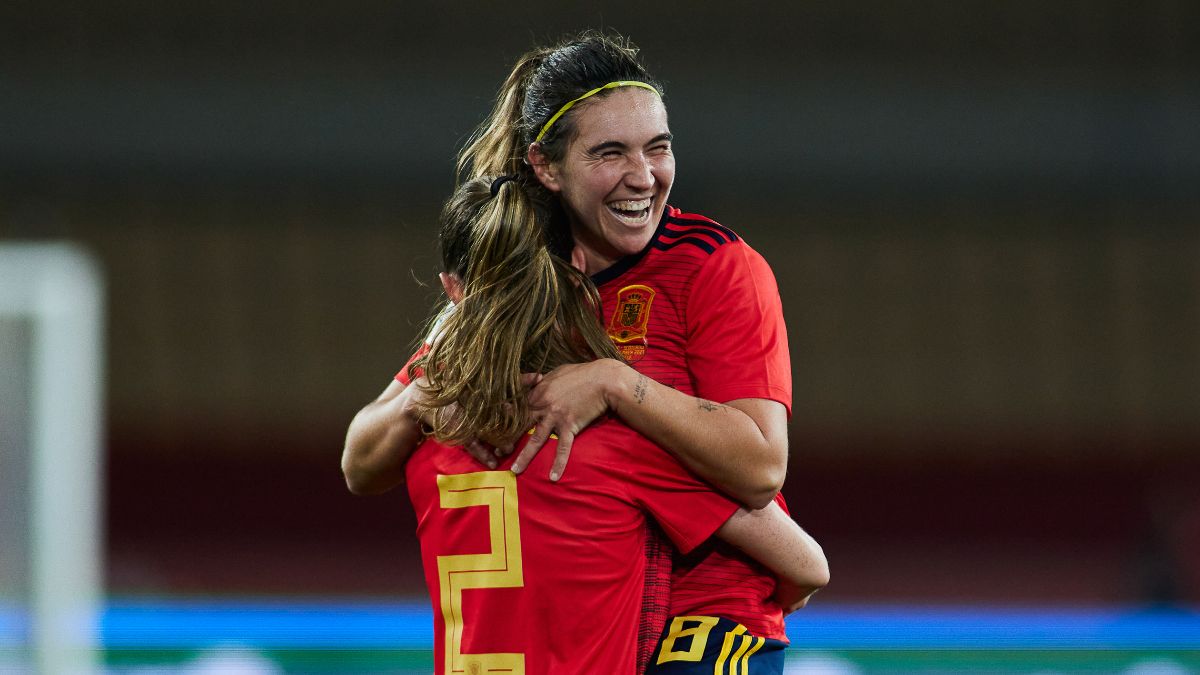 Mariona, en un partido con la selección española