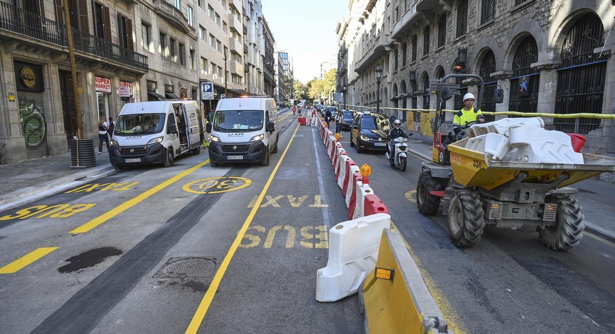 La Vía Layetana de Barcelona en obras