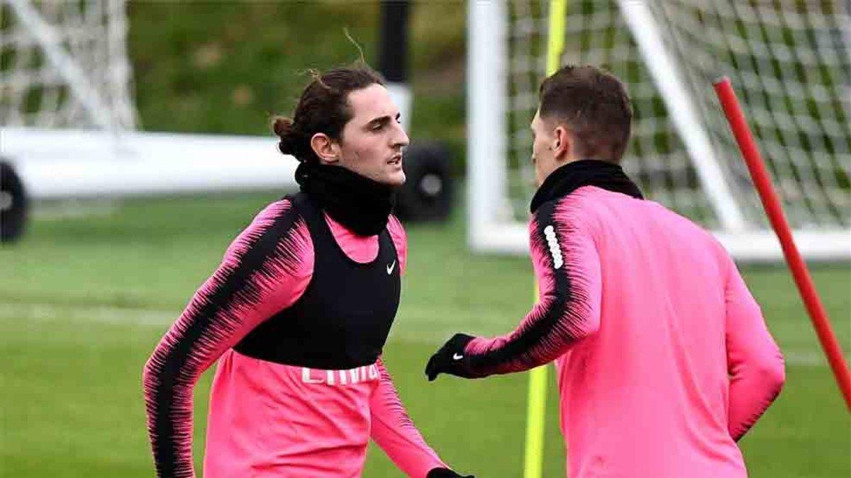 Rabiot, en un entrenamiento del PSG