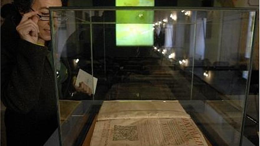 Exposición con documentos sobre Jaume I realizada en el monasterio del Puig en 2008.