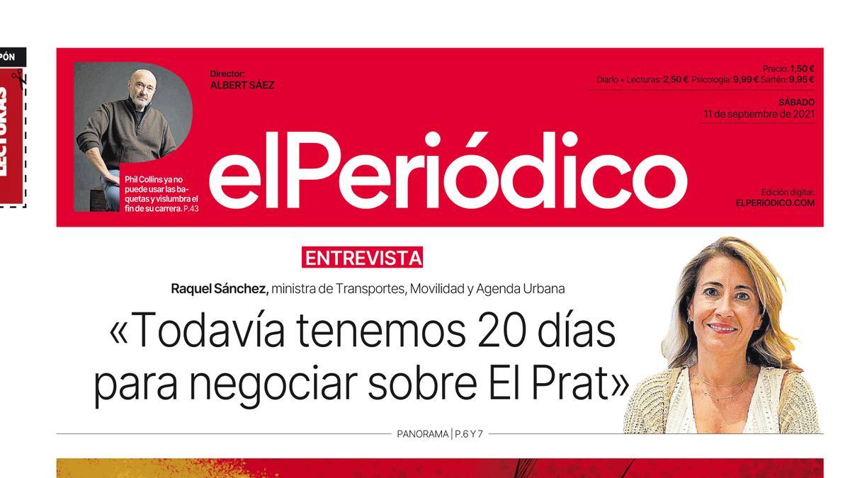 La portada de EL PERIÓDICO del 11 de septiembre del 2021