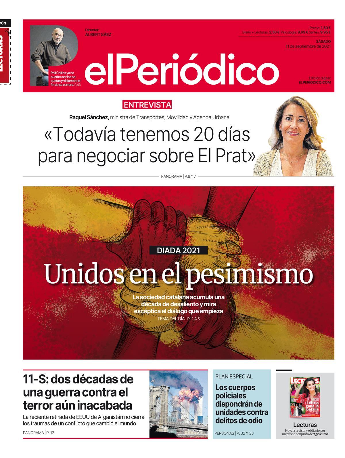 La portada d’EL PERIÓDICO de l’11 de setembre del 2021