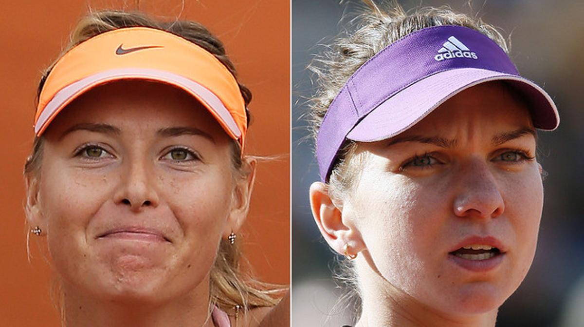 La tennista russa Maria Xaràpova i la romanesa Simona Halep, les finalistes de Roland Garros.