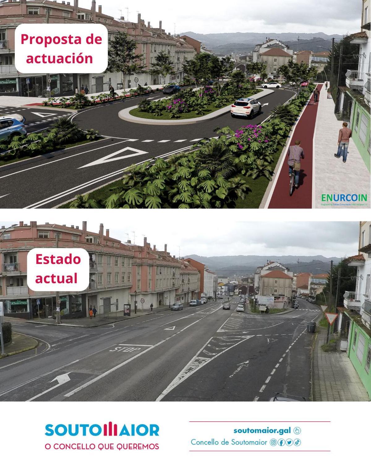 Estado actual del cruce en el que se construirá la rotonda.