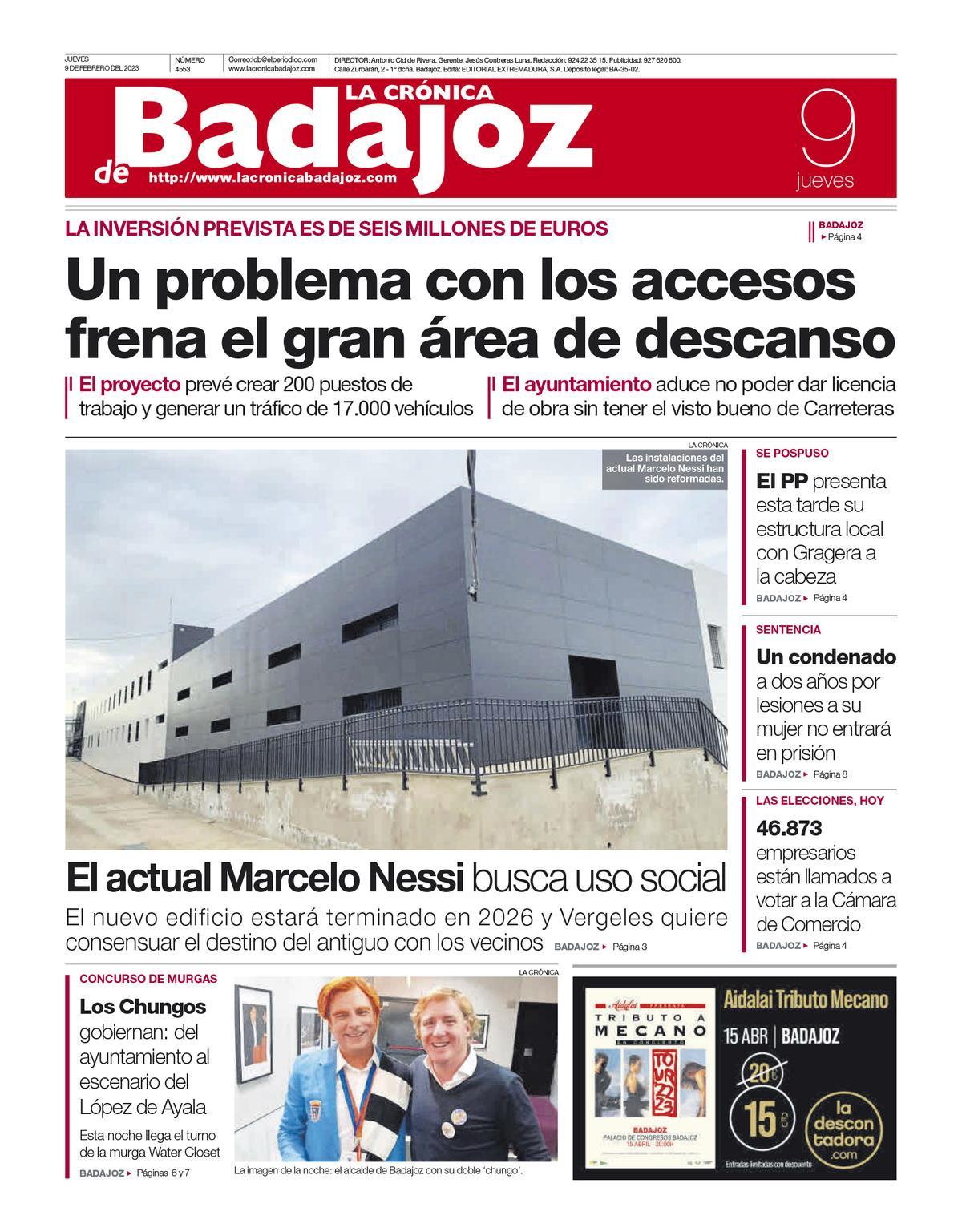 Consulta la portada correspondiente al día 9 de febrero de 2023