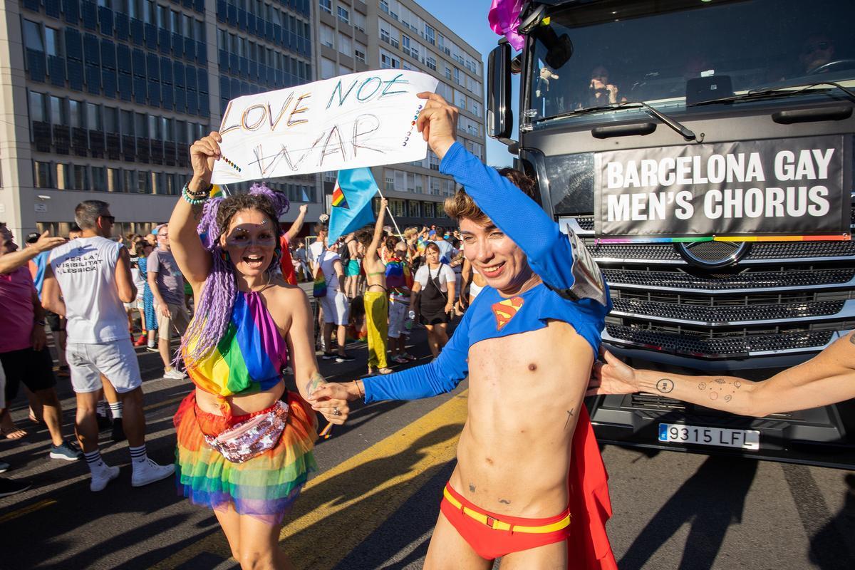 Manifestación del Día del Orgullo en Barcelona.